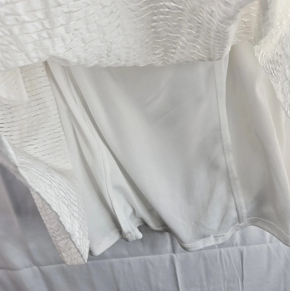 Pappagallo Women Natural White Seersucker Summer Dress Sz 10 Pockets - Picture 9 of 14